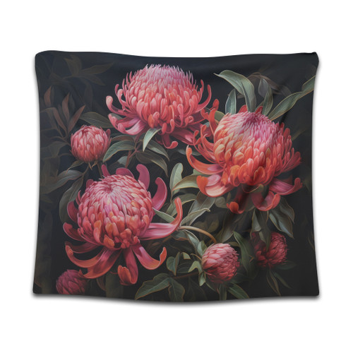 Australia Waratah Tapestry - Red Waratah Flowers Fine Art Ver3 Tapestry