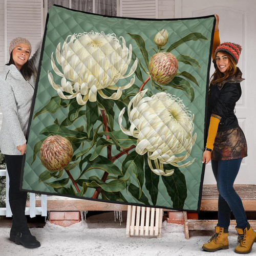 Australia Waratah Quilt - White Waratah Flowers Fine Art Ver1 Quilt Australia Waratah Quilt - White Waratah Flowers Fine Art Ver1 Quilt