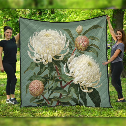 Australia Waratah Quilt - White Waratah Flowers Fine Art Ver1 Quilt Australia Waratah Quilt - White Waratah Flowers Fine Art Ver1 Quilt