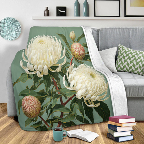 Australia Waratah Blanket - White Waratah Flowers Fine Art Ver1 Blanket Australia Waratah Blanket - White Waratah Flowers Fine Art Ver1 Blanket