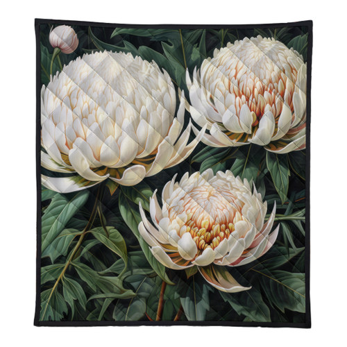 Australia Waratah Quilt - White Waratah Flowers Fine Art Ver2 Quilt Australia Waratah Quilt - White Waratah Flowers Fine Art Ver2 Quilt