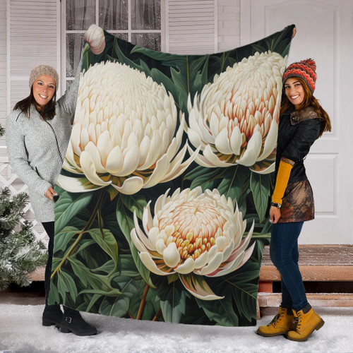 Australia Waratah Blanket - White Waratah Flowers Fine Art Ver2 Blanket Australia Waratah Blanket - White Waratah Flowers Fine Art Ver2 Blanket