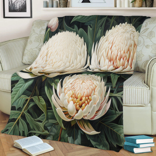 Australia Waratah Blanket - White Waratah Flowers Fine Art Ver2 Blanket Australia Waratah Blanket - White Waratah Flowers Fine Art Ver2 Blanket