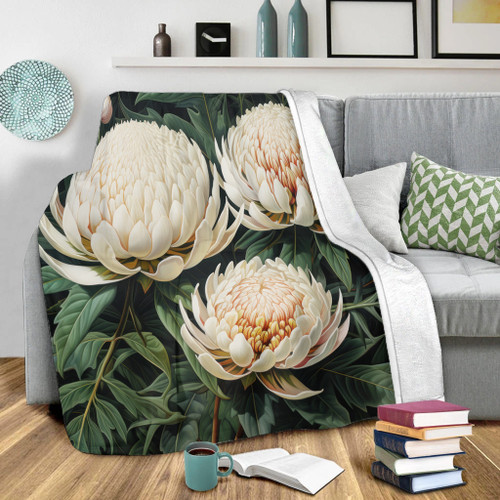 Australia Waratah Blanket - White Waratah Flowers Fine Art Ver2 Blanket Australia Waratah Blanket - White Waratah Flowers Fine Art Ver2 Blanket