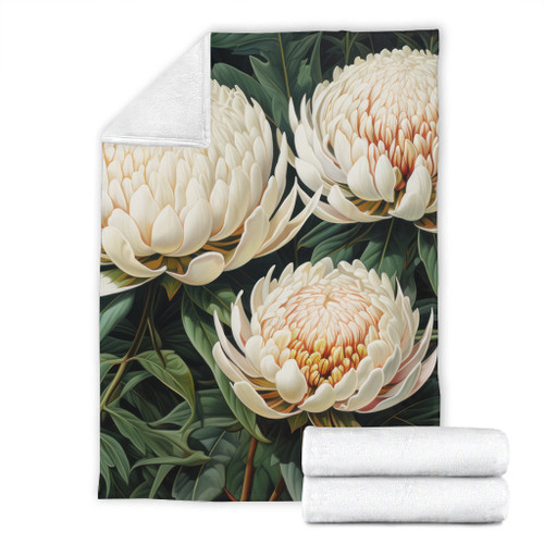 Australia Waratah Blanket - White Waratah Flowers Fine Art Ver2 Blanket Australia Waratah Blanket - White Waratah Flowers Fine Art Ver2 Blanket