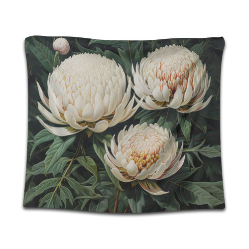 Australia Waratah Tapestry - White Waratah Flowers Fine Art Ver2 Tapestry Australia Waratah Tapestry - White Waratah Flowers Fine Art Ver2 Tapestry