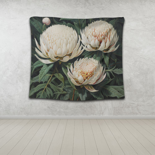 Australia Waratah Tapestry - White Waratah Flowers Fine Art Ver2 Tapestry Australia Waratah Tapestry - White Waratah Flowers Fine Art Ver2 Tapestry