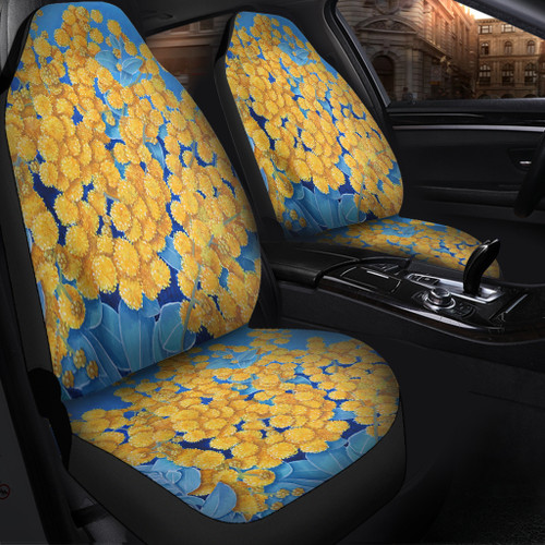 Australia Golden Wattle Car Seat Covers - Golden Wattle Blue Background Oil Painting Art Car Seat Covers Australia Golden Wattle Car Seat Covers - Golden Wattle Blue Background Oil Painting Art Car Seat Covers