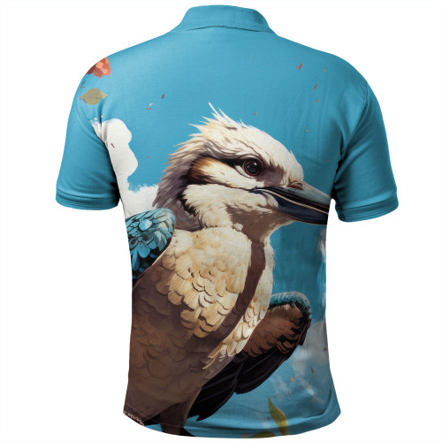 Australia Kookaburra Polo Shirt - Kookaburra Blue Background Polo Shirt Australia Kookaburra Polo Shirt - Kookaburra Blue Background Polo Shirt