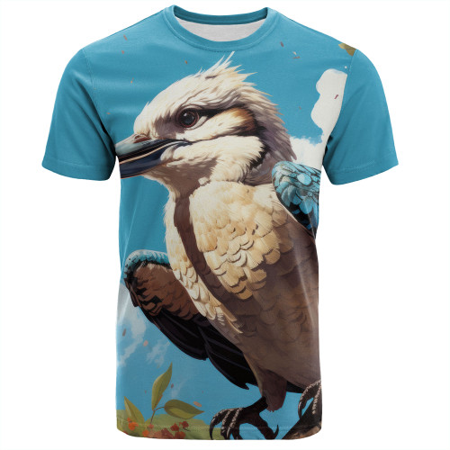 Australia Kookaburra T-shirt - Kookaburra Blue Background T-shirt