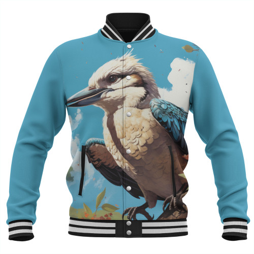 Australia Kookaburra Baseball Jacket - Kookaburra Blue Background Baseball Jacket