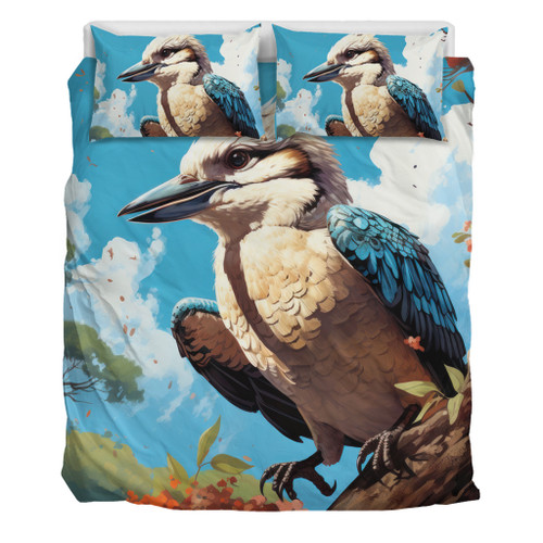 Australia Kookaburra Bedding Set - Kookaburra Blue Background Bedding Set Australia Kookaburra Bedding Set - Kookaburra Blue Background Bedding Set