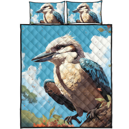 Australia Kookaburra Quilt Bed Set - Kookaburra Blue Background Quilt Bed Set Australia Kookaburra Quilt Bed Set - Kookaburra Blue Background Quilt Bed Set
