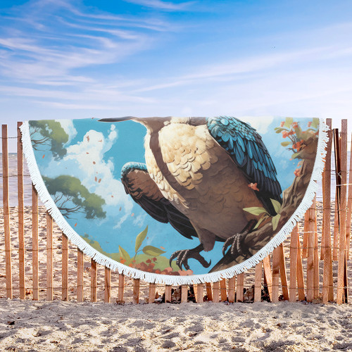 Australia Kookaburra Beach Blanket - Kookaburra Blue Background Beach Blanket Australia Kookaburra Beach Blanket - Kookaburra Blue Background Beach Blanket
