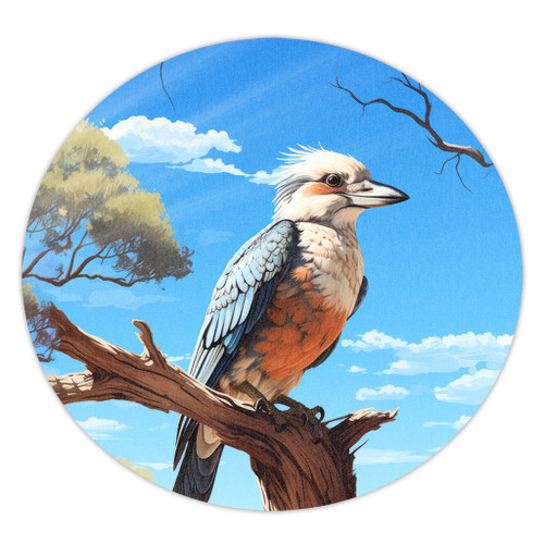 Australia Kookaburra Round Rug - Kookaburra With Blue Sky Round Rug Australia Kookaburra Round Rug - Kookaburra With Blue Sky Round Rug