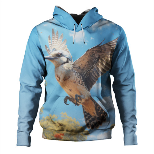 Australia Kookaburra Hoodie - Flying Kookaburra with Blue Sky Hoodie