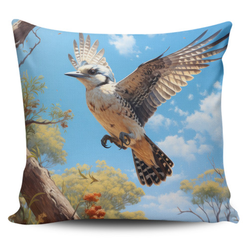 Australia Kookaburra Pillow Covers - Flying Kookaburra with Blue Sky Pillow Covers Australia Kookaburra Pillow Covers - Flying Kookaburra with Blue Sky Pillow Covers
