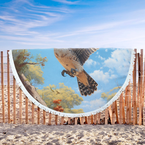 Australia Kookaburra Beach Blanket - Flying Kookaburra with Blue Sky Beach Blanket Australia Kookaburra Beach Blanket - Flying Kookaburra with Blue Sky Beach Blanket