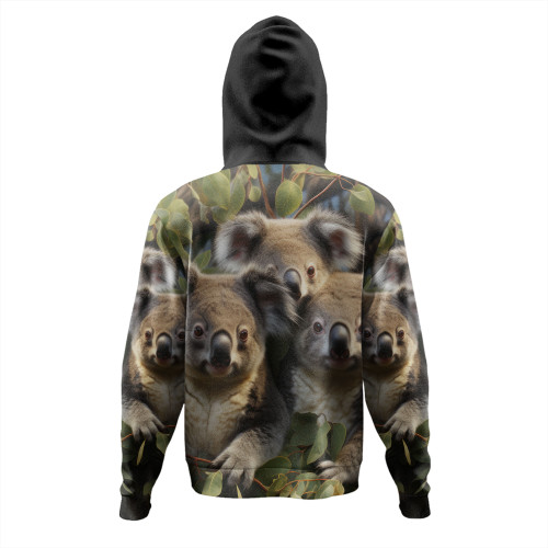 Australia Koala Hoodie - Three Koalas with Gum Trees Ver1 Hoodie Australia Koala Hoodie - Three Koalas with Gum Trees Ver1 Hoodie