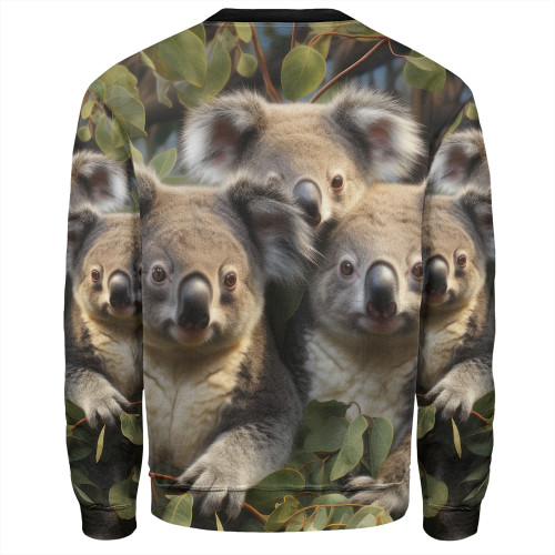 Australia Koala Sweatshirt - Three Koalas with Gum Trees Ver1 Sweatshirt Australia Koala Sweatshirt - Three Koalas with Gum Trees Ver1 Sweatshirt