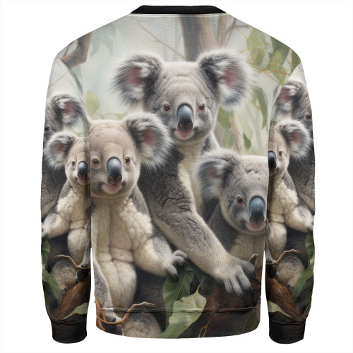Australia Koala Sweatshirt - Three Koalas with Gum Trees Ver2 Sweatshirt Australia Koala Sweatshirt - Three Koalas with Gum Trees Ver2 Sweatshirt