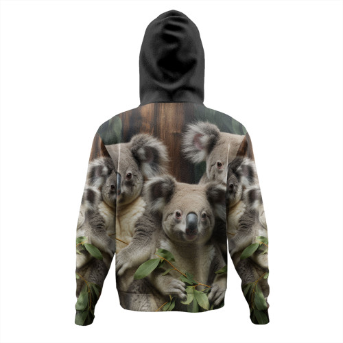 Australia Koala Hoodie - Three Koalas with Gum Trees Ver3 Hoodie Australia Koala Hoodie - Three Koalas with Gum Trees Ver3 Hoodie