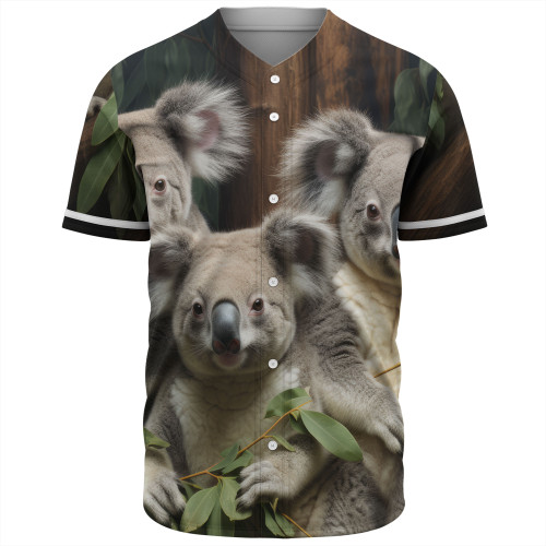 Australia Koala Baseball Shirt - Three Koalas with Gum Trees Ver3 Baseball Shirt