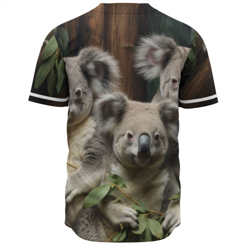 Australia Koala Baseball Shirt - Three Koalas with Gum Trees Ver3 Baseball Shirt Australia Koala Baseball Shirt - Three Koalas with Gum Trees Ver3 Baseball Shirt