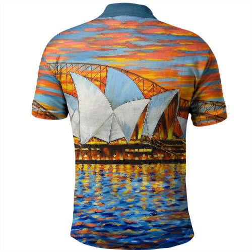 Sydney Travelling Polo Shirt - Sydney Opera House Oil Painting Art Polo Shirt Sydney Travelling Polo Shirt - Sydney Opera House Oil Painting Art Polo Shirt
