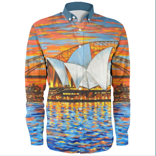 Sydney Travelling Long Sleeve Shirts - Sydney Opera House Oil Painting Art Long Sleeve Shirts