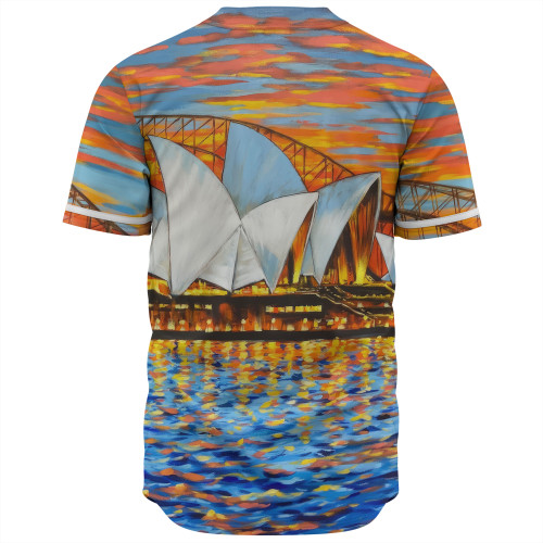 Sydney Travelling Baseball Shirt - Sydney Opera House Oil Painting Art Baseball Shirt Sydney Travelling Baseball Shirt - Sydney Opera House Oil Painting Art Baseball Shirt