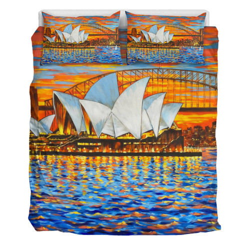 Sydney Travelling Bedding Set - Sydney Opera House Oil Painting Art Bedding Set