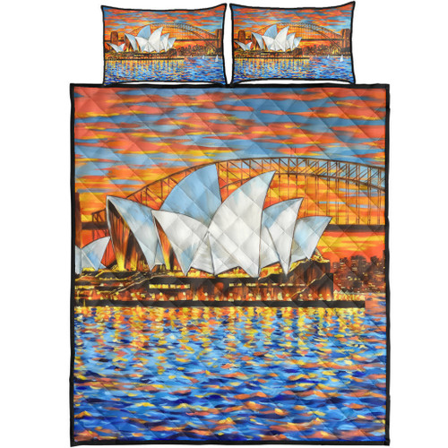 Sydney Travelling Quilt Bed Set - Sydney Opera House Oil Painting Art Quilt Bed Set Sydney Travelling Quilt Bed Set - Sydney Opera House Oil Painting Art Quilt Bed Set