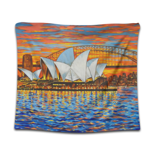 Sydney Travelling Tapestry - Sydney Opera House Oil Painting Art Tapestry Sydney Travelling Tapestry - Sydney Opera House Oil Painting Art Tapestry