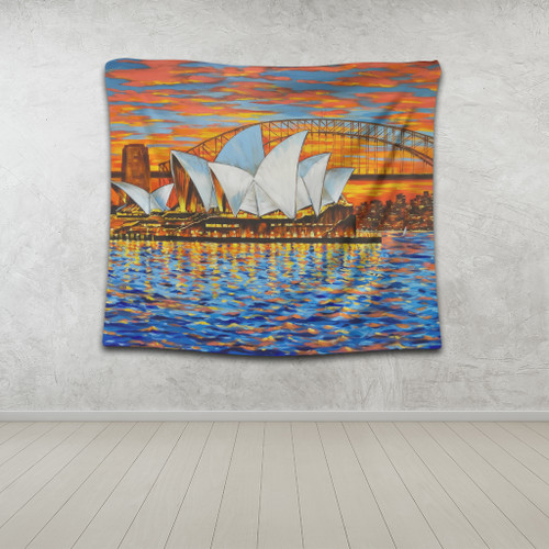 Sydney Travelling Tapestry - Sydney Opera House Oil Painting Art Tapestry Sydney Travelling Tapestry - Sydney Opera House Oil Painting Art Tapestry