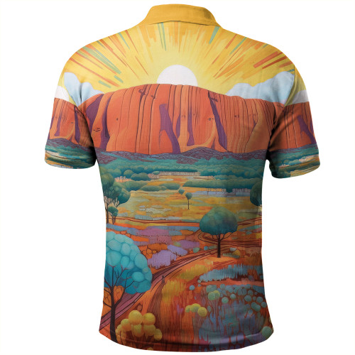 Urulu Travelling Polo Shirt - Urulu Mountain Oil Painting Art Polo Shirt