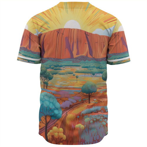 Urulu Travelling Baseball Shirt - Urulu Mountain Oil Painting Art Baseball Shirt