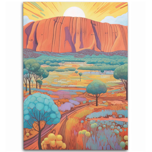 Urulu Travelling Area Rug - Urulu Mountain Oil Painting Art Area Rug Urulu Travelling Area Rug - Urulu Mountain Oil Painting Art Area Rug