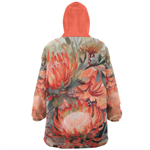 Australia Waratah Snug Hoodie - Red Orange Waratah Flowers Art Snug Hoodie Australia Waratah Snug Hoodie - Red Orange Waratah Flowers Art Snug Hoodie