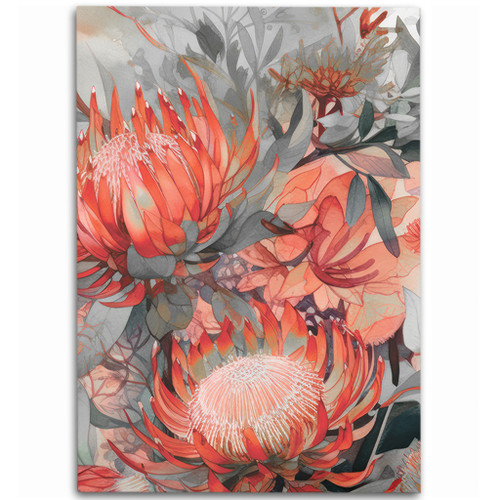 Australia Waratah Area Rug - Red Orange Waratah Flowers Art Area Rug Australia Waratah Area Rug - Red Orange Waratah Flowers Art Area Rug