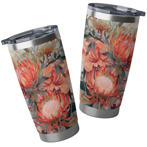 Australia Waratah Tumbler - Red Orange Waratah Flowers Art Tumbler Australia Waratah Tumbler - Red Orange Waratah Flowers Art Tumbler