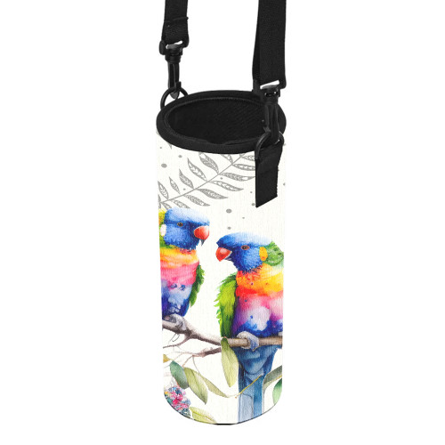 Australia Rainbow Lorikeets Water Bottle Sleeve - Rainbow Lorikeets Birds Art Water Bottle Sleeve