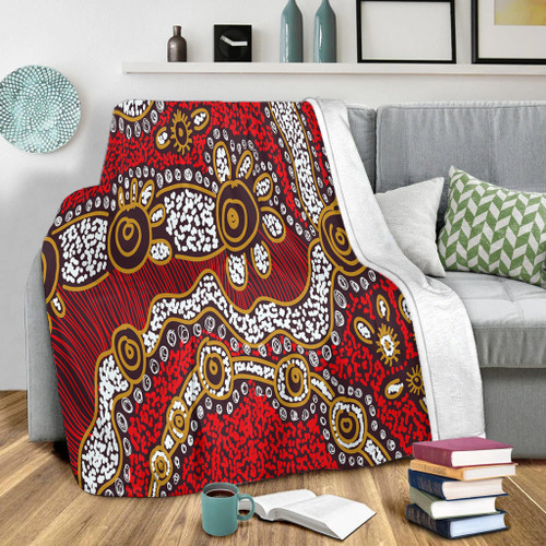 Australia Aboriginal Blanket - Aboriginal Contemporary Dot Painting Inspired Blanket Australia Aboriginal Blanket - Aboriginal Contemporary Dot Painting Inspired Blanket