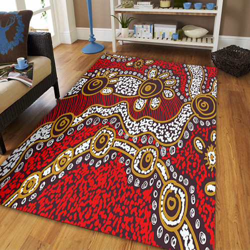 Australia Aboriginal Area Rug - Aboriginal Contemporary Dot Painting Inspired Area Rug Australia Aboriginal Area Rug - Aboriginal Contemporary Dot Painting Inspired Area Rug