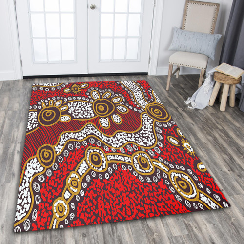 Australia Aboriginal Area Rug - Aboriginal Contemporary Dot Painting Inspired Area Rug Australia Aboriginal Area Rug - Aboriginal Contemporary Dot Painting Inspired Area Rug