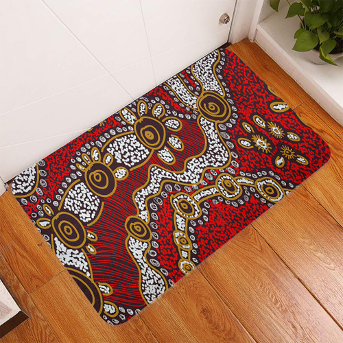 Australia Aboriginal Door Mat - Aboriginal Contemporary Dot Painting Inspired Door Mat
