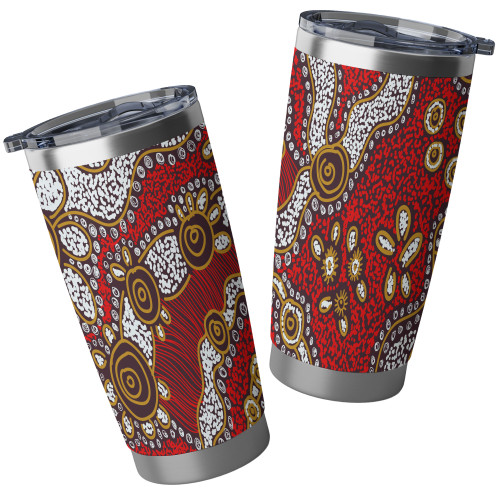 Australia Aboriginal Tumbler - Aboriginal Contemporary Dot Painting Inspired Tumbler Australia Aboriginal Tumbler - Aboriginal Contemporary Dot Painting Inspired Tumbler