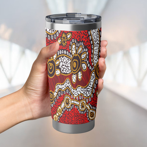 Australia Aboriginal Tumbler - Aboriginal Contemporary Dot Painting Inspired Tumbler Australia Aboriginal Tumbler - Aboriginal Contemporary Dot Painting Inspired Tumbler