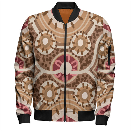 Australia Aboriginal Bomber Jacket - Aboriginal Dot Art Style Painting Inspired Bomber Jacket