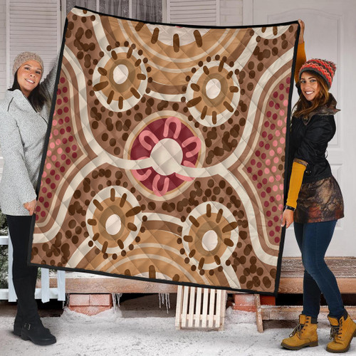 Australia Aboriginal Quilt - Aboriginal Dot Art Style Painting Inspired Quilt Australia Aboriginal Quilt - Aboriginal Dot Art Style Painting Inspired Quilt
